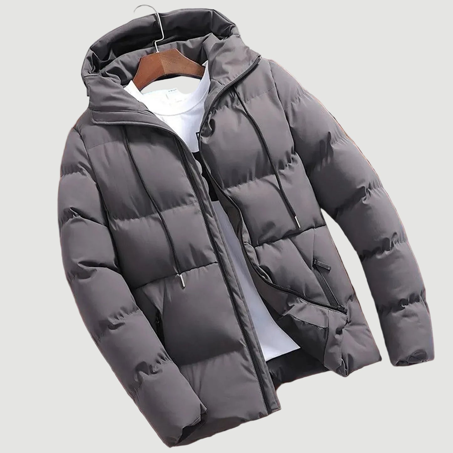 Winter Solid Zipper Coat